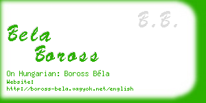 bela boross business card